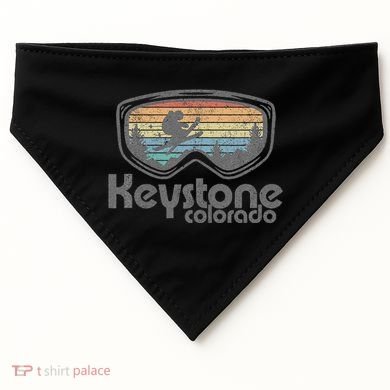 Keystone Colorado Ski Mountain Skiing Retro Vacation Gift USA-Made Doggie Bandana