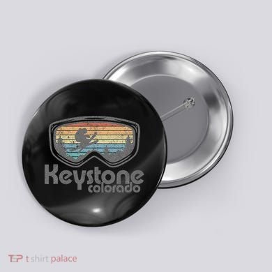 Keystone Colorado Ski Mountain Skiing Retro Vacation Gift Button