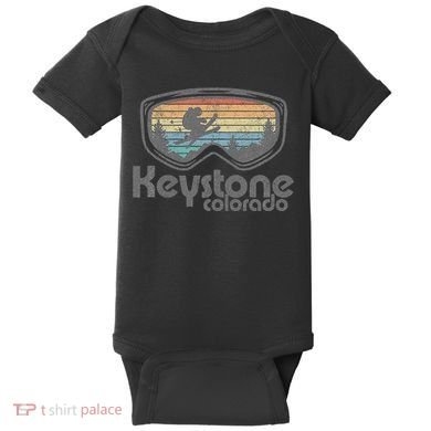Keystone Colorado Ski Mountain Skiing Retro Vacation Gift Baby Bodysuit