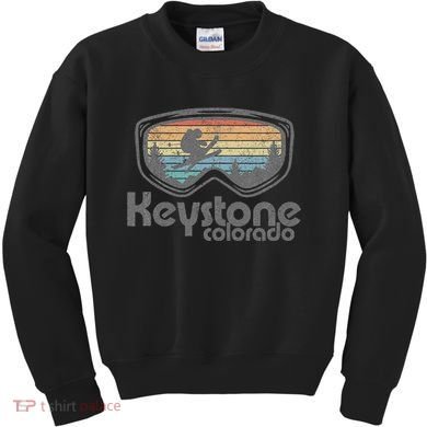 Keystone Colorado Ski Mountain Skiing Retro Vacation Gift Kids Sweatshirt