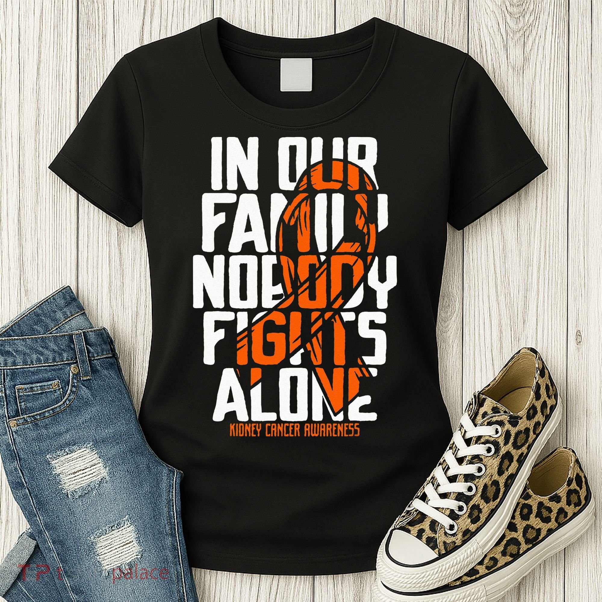 Kidney Cancer Support Family Kidney Cancer Awareness Women's T-Shirt