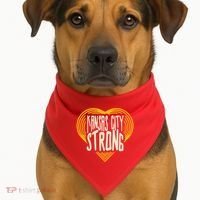 Kansas City Strong Heart Awareness USA-Made Doggie Bandana thumb 1