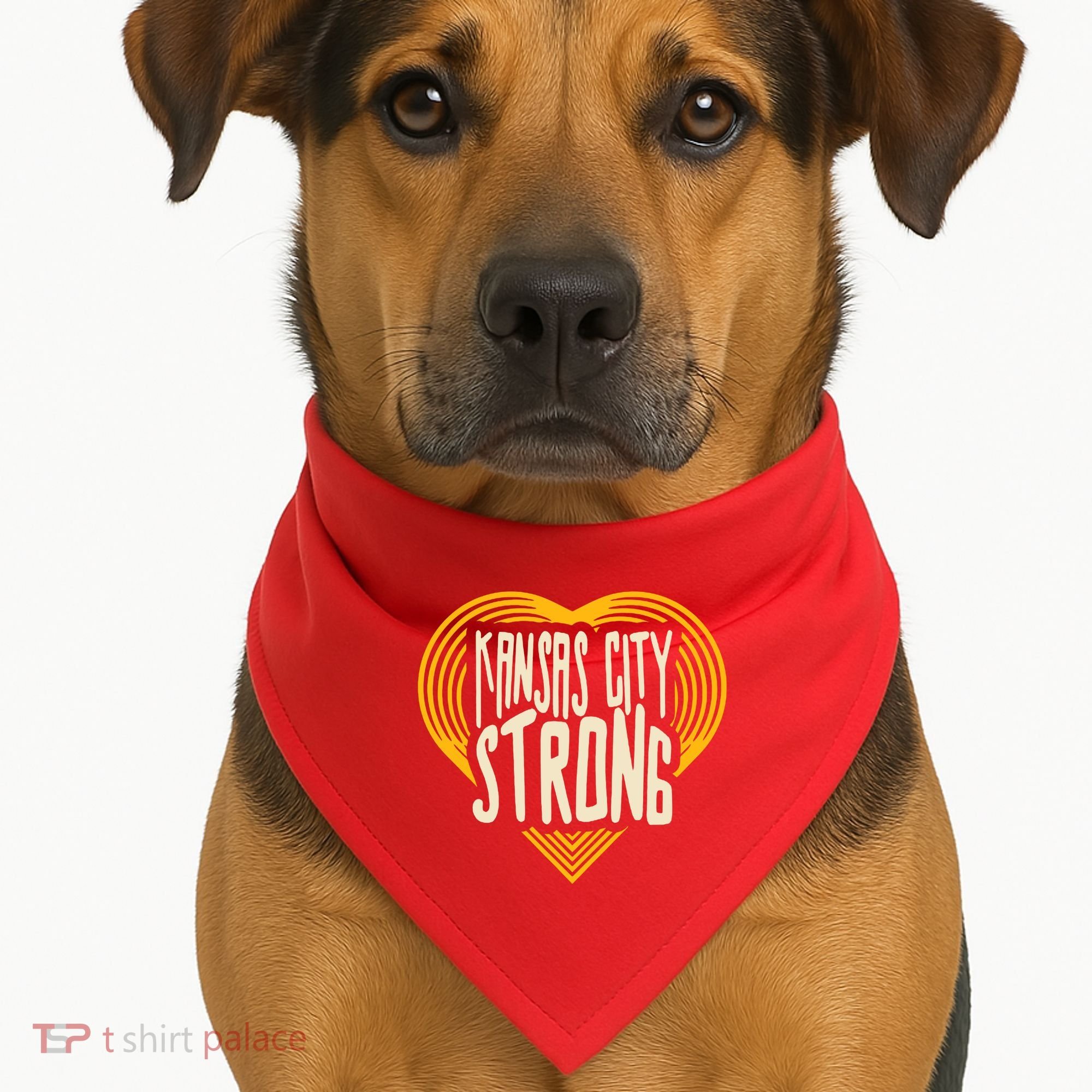 Kansas City Strong Heart Awareness USA-Made Doggie Bandana
