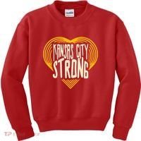 Kansas City Strong Heart Awareness Kids Sweatshirt thumb 0