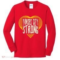 Kansas City Strong Heart Awareness Kids Long Sleeve Shirt thumb 0