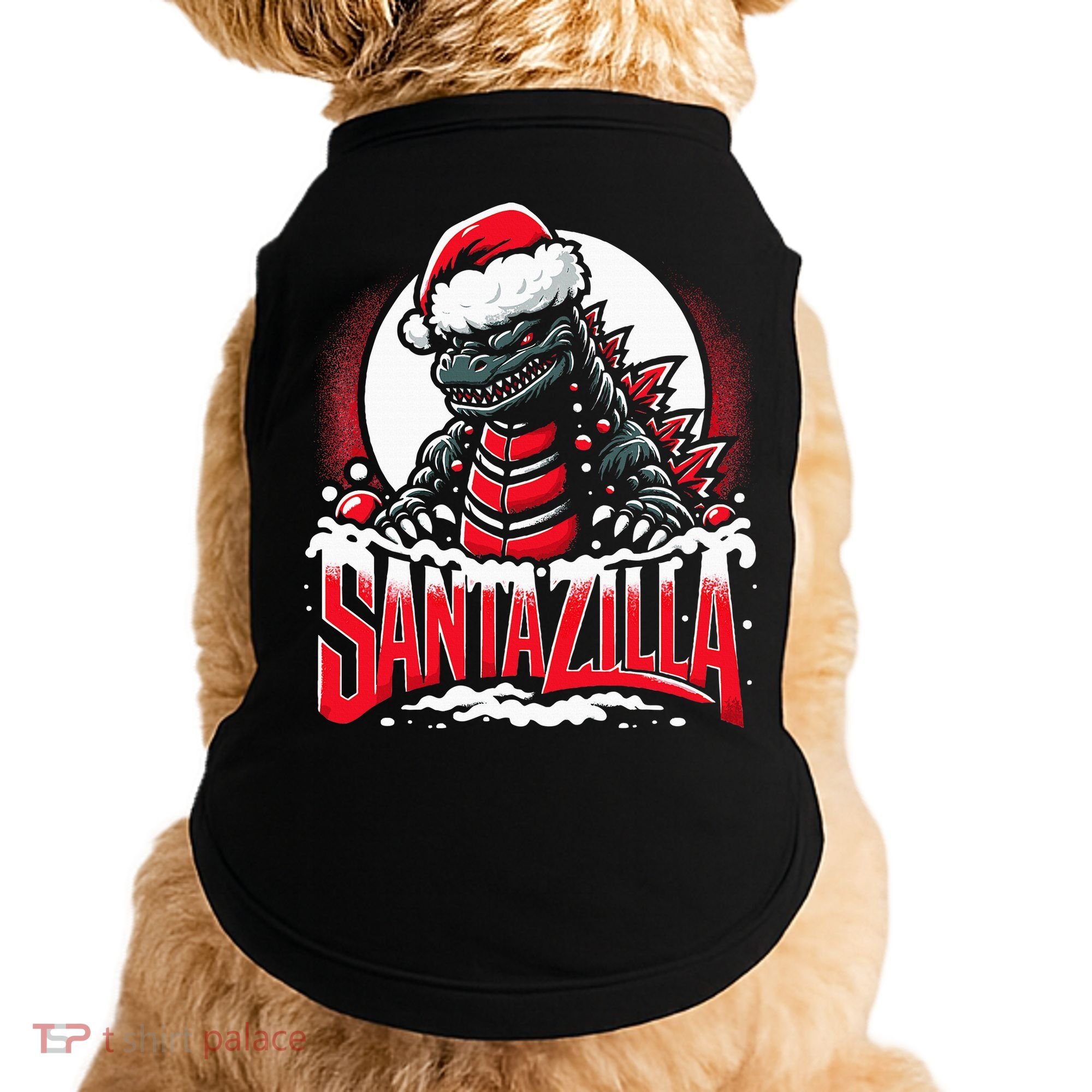 Kaiju Christmas Santazilla Japanese Monster Dinosaur Doggie Tank