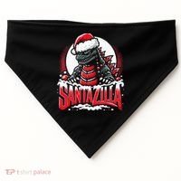 Kaiju Christmas Santazilla Japanese Monster Dinosaur USA-Made Doggie Bandana thumb 0