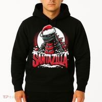 Kaiju Christmas Santazilla Japanese Monster Dinosaur Hoodie thumb 2