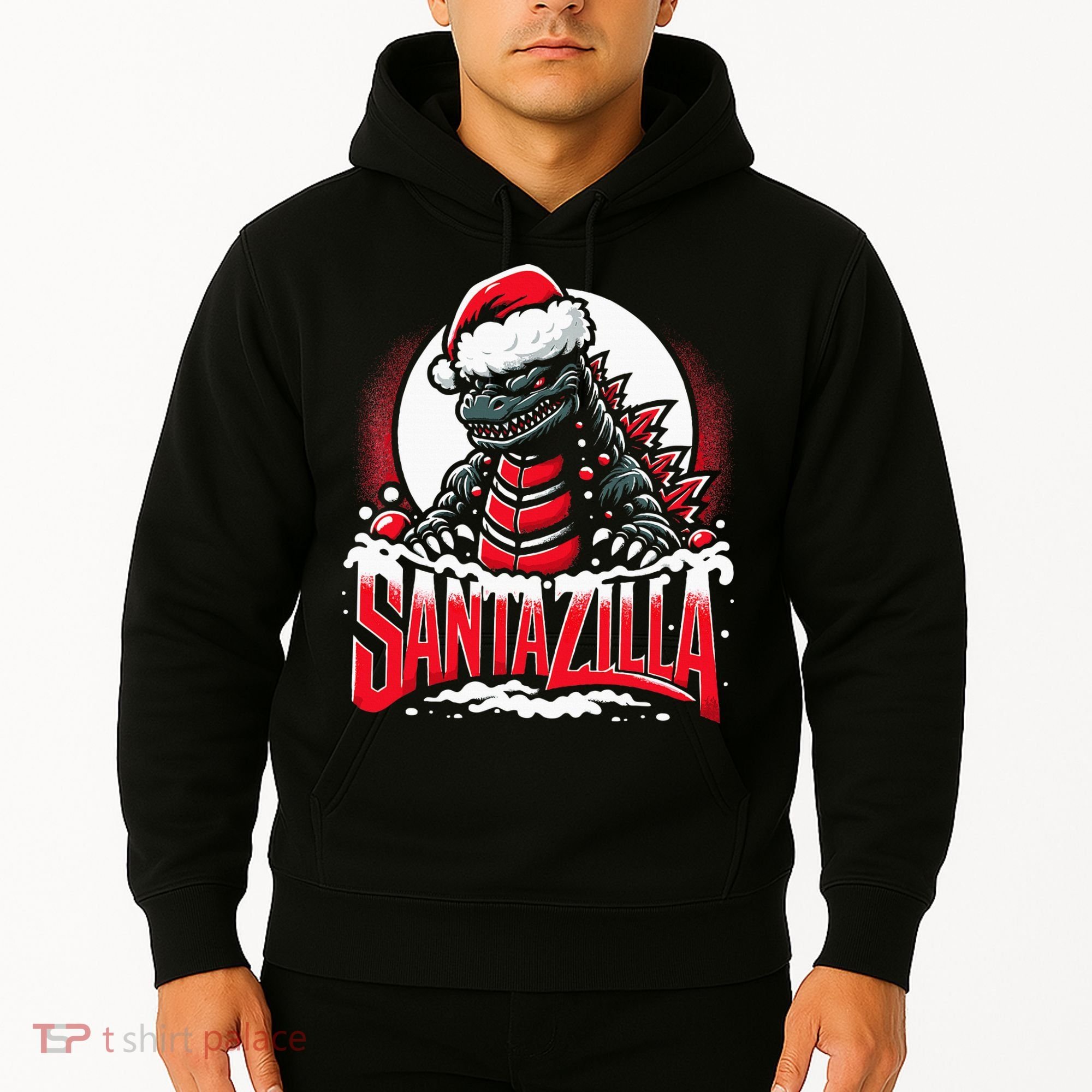 Kaiju Christmas Santazilla Japanese Monster Dinosaur Hoodie