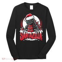 Kaiju Christmas Santazilla Japanese Monster Dinosaur Long Sleeve Shirt thumb 0