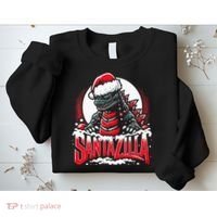 Kaiju Christmas Santazilla Japanese Monster Dinosaur Sweatshirt thumb 2