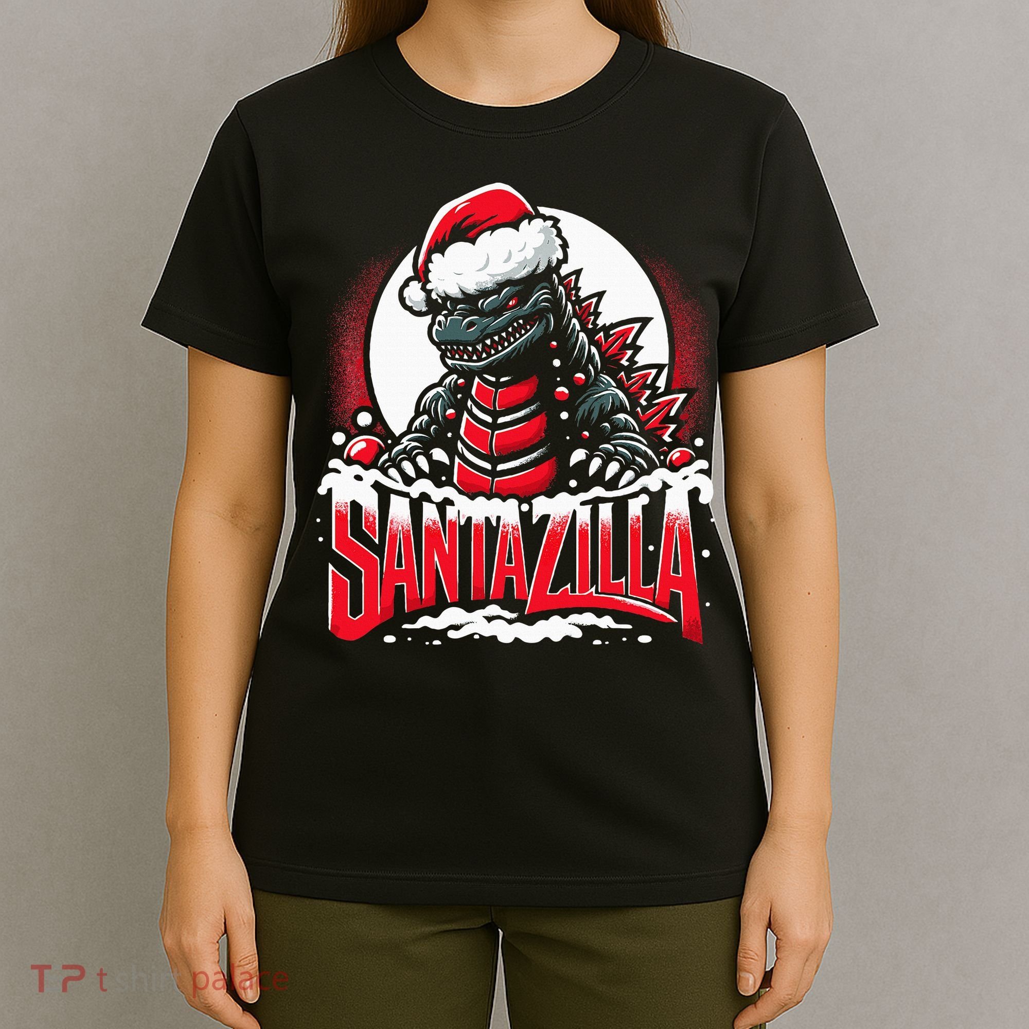 Kaiju Christmas Santazilla Japanese Monster Dinosaur T-Shirt