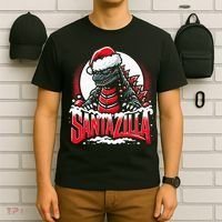 Kaiju Christmas Santazilla Japanese Monster Dinosaur T-Shirt thumb 6