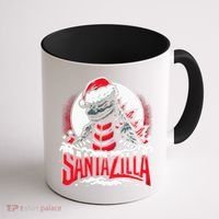 Kaiju Christmas Santazilla Japanese Monster Dinosaur Coffee Mug thumb 1