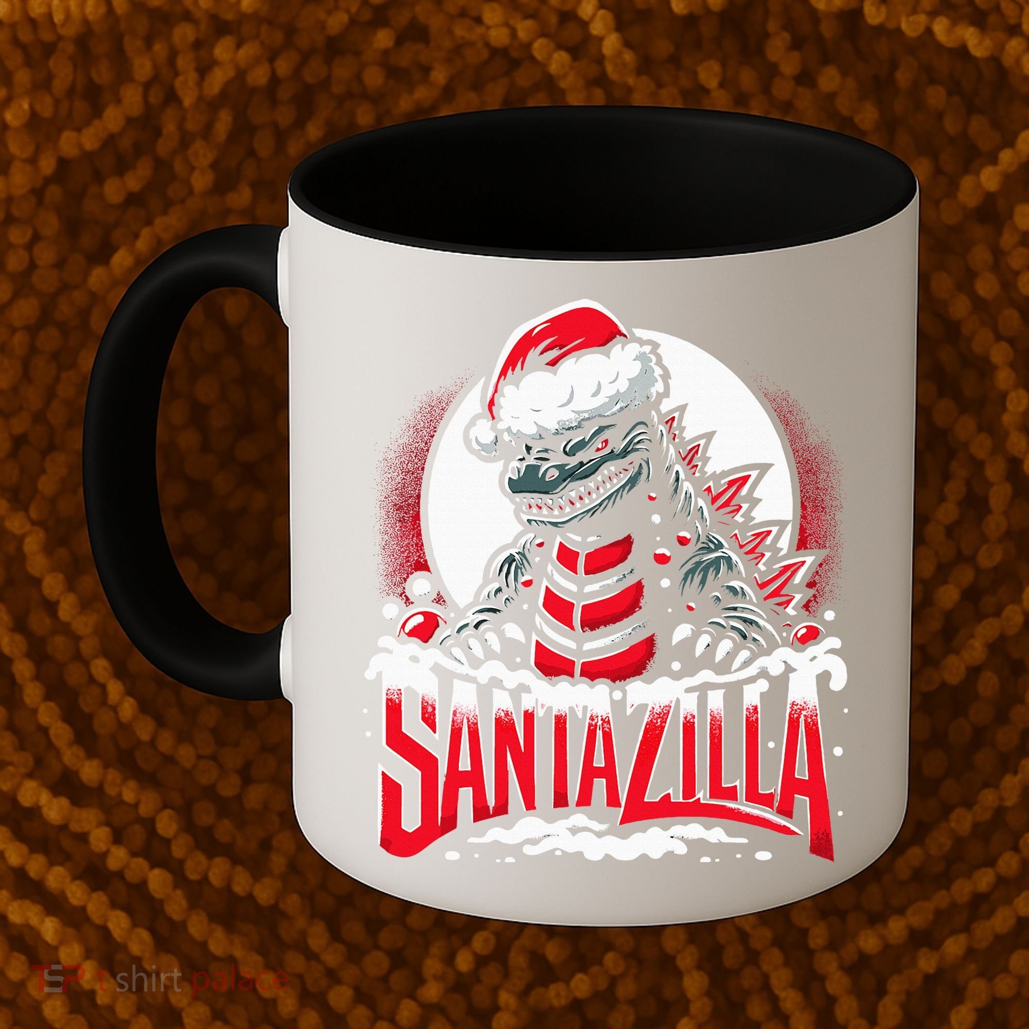 Kaiju Christmas Santazilla Japanese Monster Dinosaur Coffee Mug