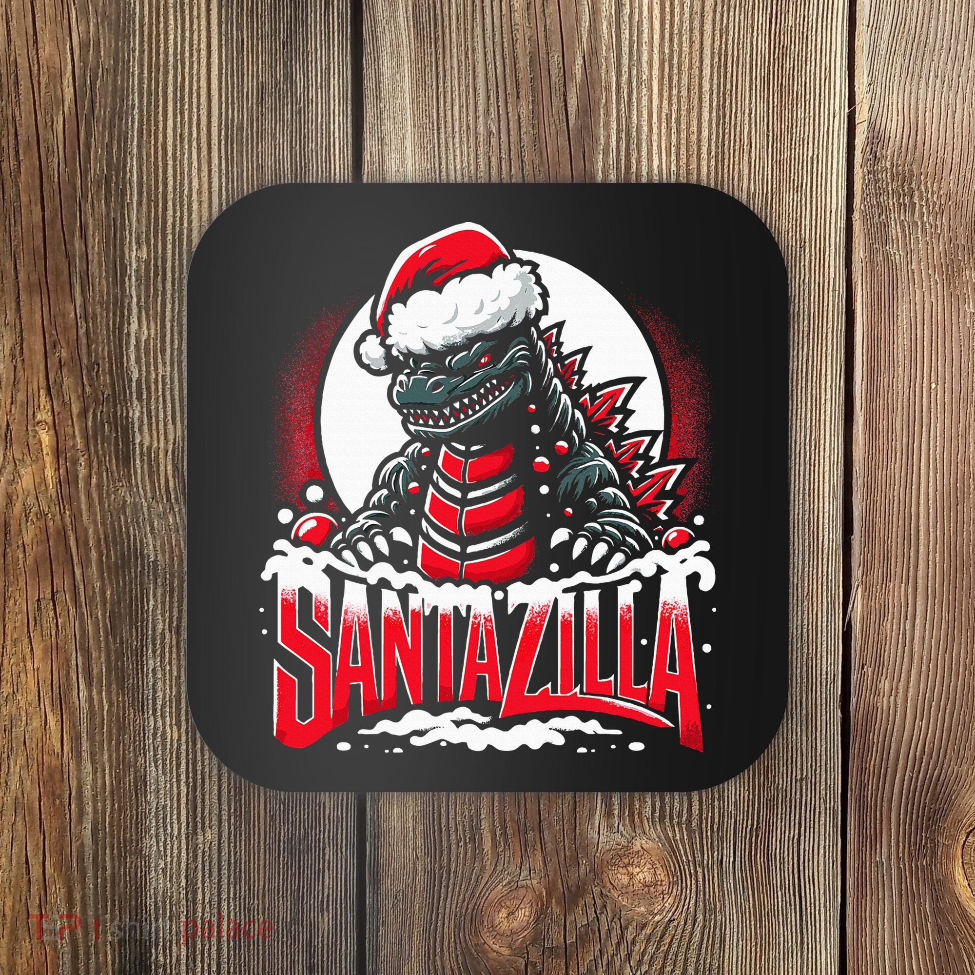 Kaiju Christmas Santazilla Japanese Monster Dinosaur Coaster