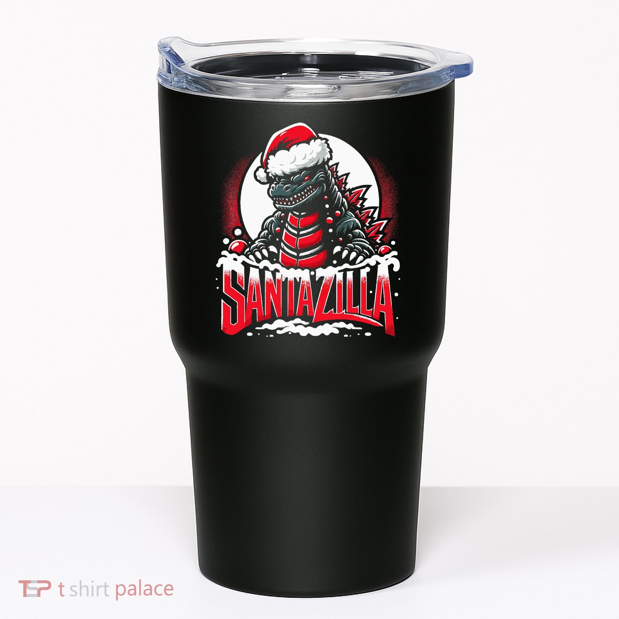 Kaiju Christmas Santazilla Japanese Monster Dinosaur Tumbler