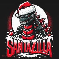Kaiju Christmas Santazilla Japanese Monster Dinosaur Mousepad thumb 1