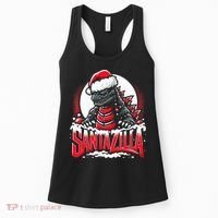 Kaiju Christmas Santazilla Japanese Monster Dinosaur Women's Tank Top thumb 0