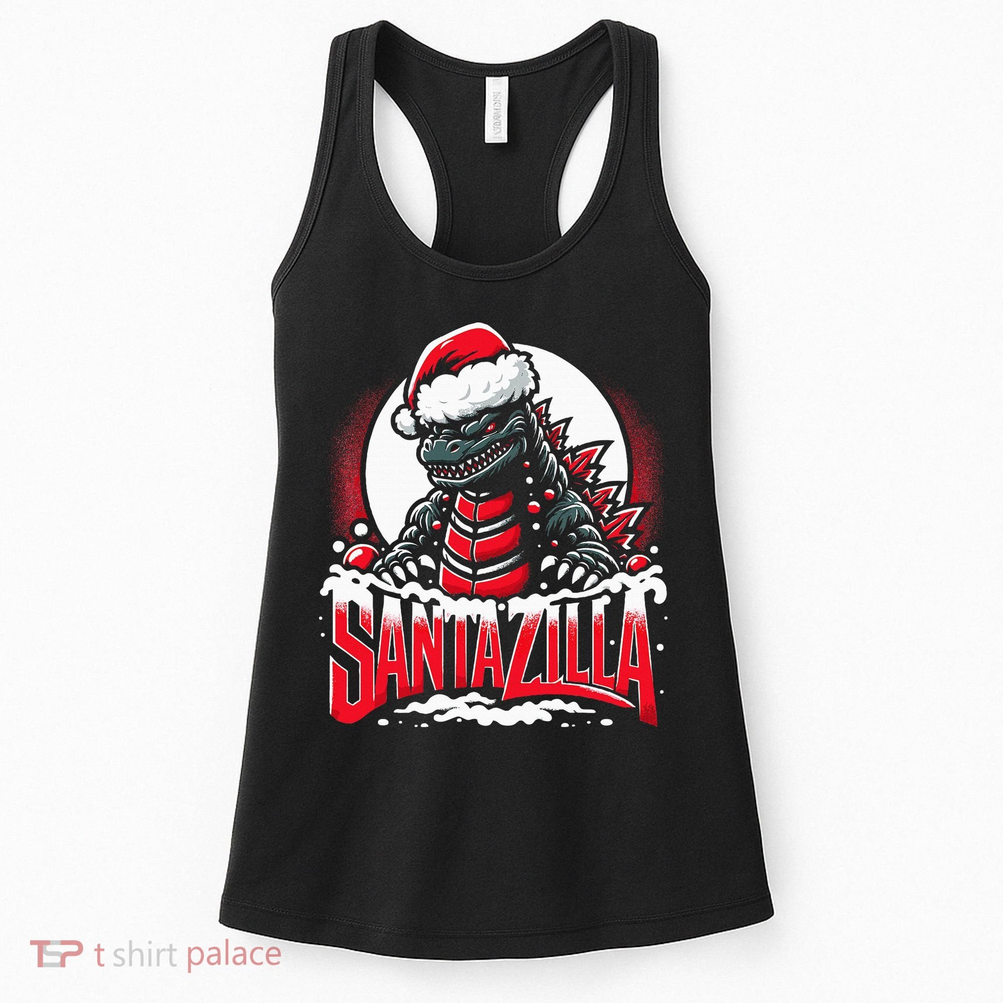 Kaiju Christmas Santazilla Japanese Monster Dinosaur Women's Tank Top