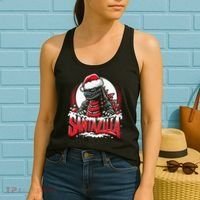 Kaiju Christmas Santazilla Japanese Monster Dinosaur Women's Tank Top thumb 2
