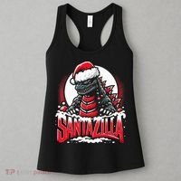 Kaiju Christmas Santazilla Japanese Monster Dinosaur Women's Tank Top thumb 3