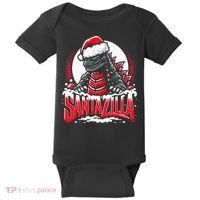 Kaiju Christmas Santazilla Japanese Monster Dinosaur Baby Bodysuit thumb 0