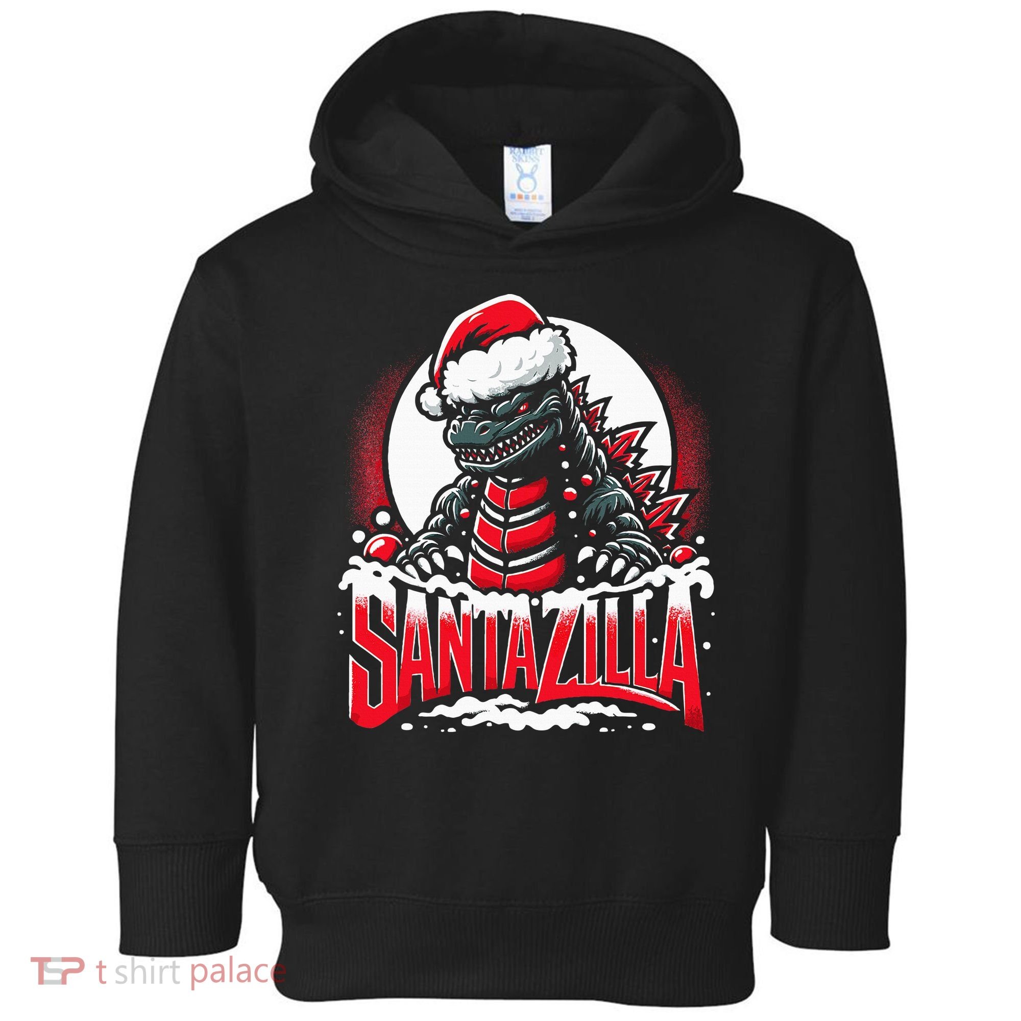 Kaiju Christmas Santazilla Japanese Monster Dinosaur Toddler Hoodie