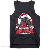 Kaiju Christmas Santazilla Japanese Monster Dinosaur Tank Top thumb 0