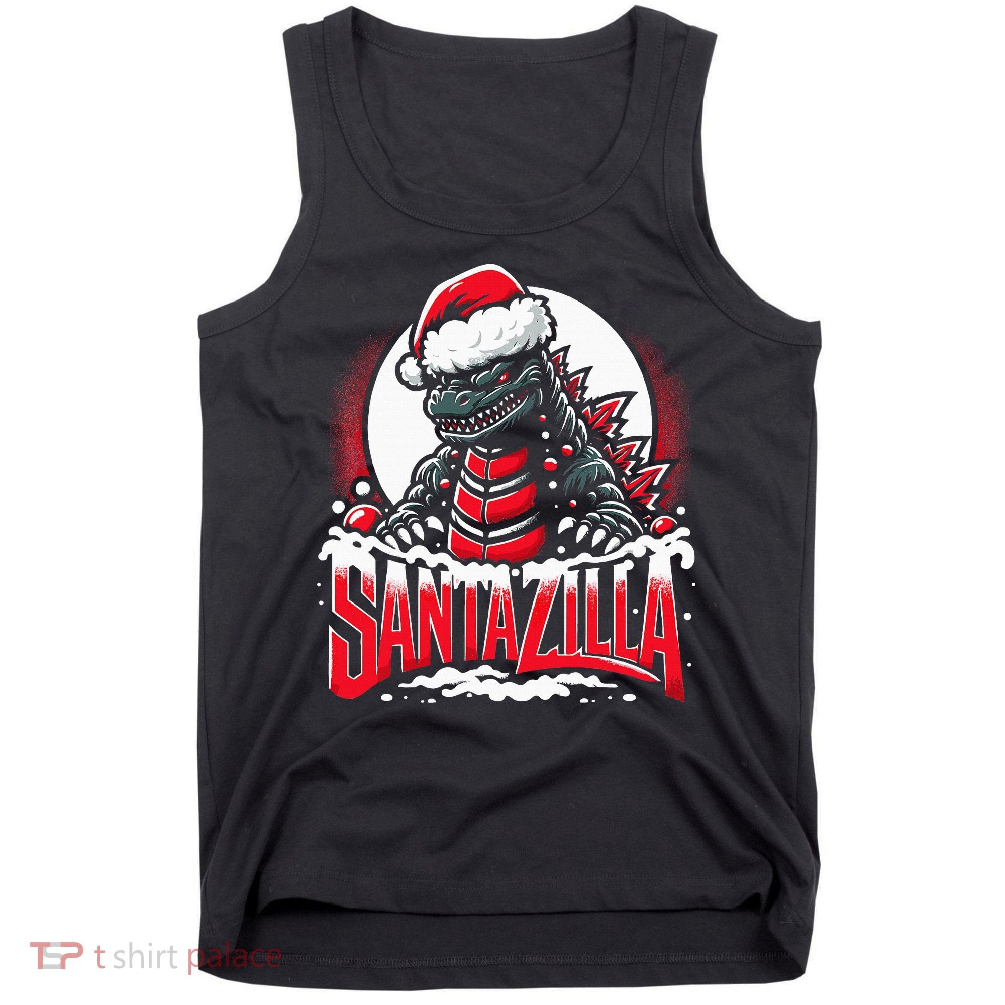 Kaiju Christmas Santazilla Japanese Monster Dinosaur Tank Top