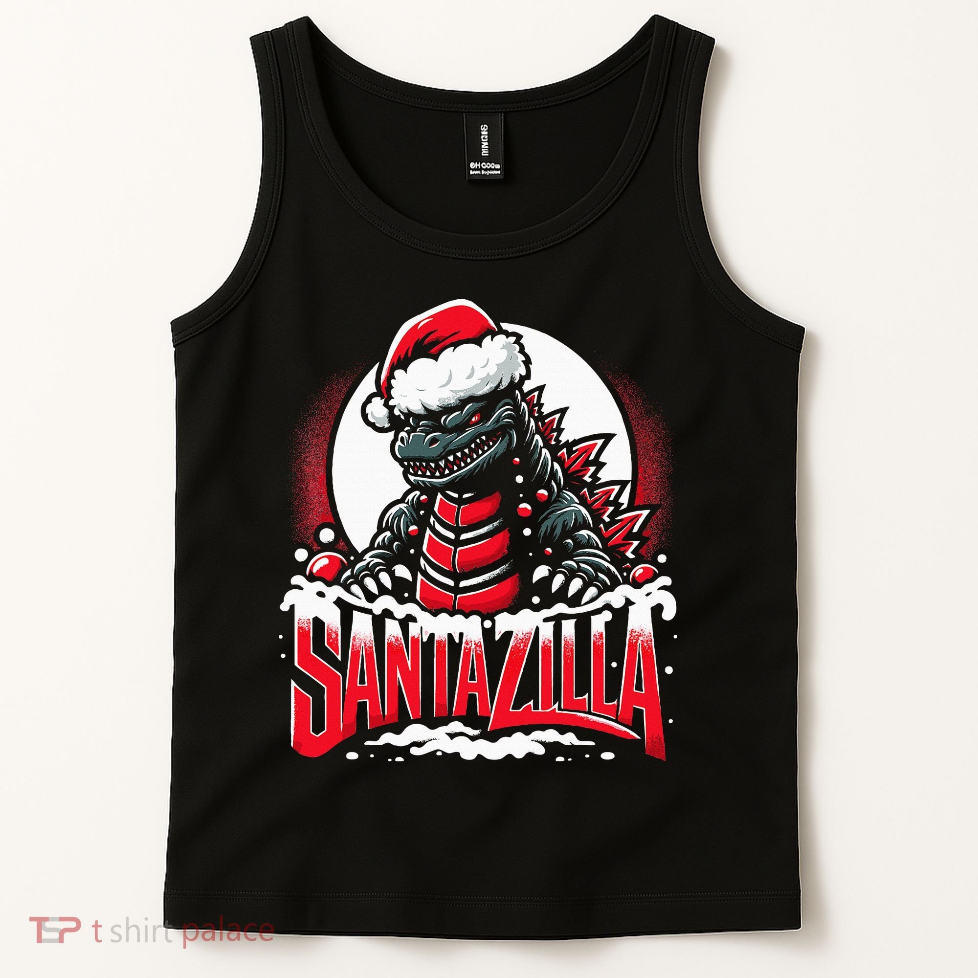 Kaiju Christmas Santazilla Japanese Monster Dinosaur Tank Top