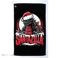 Kaiju Christmas Santazilla Japanese Monster Dinosaur Golf Towel thumb 0