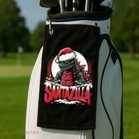 Kaiju Christmas Santazilla Japanese Monster Dinosaur Golf Towel thumb 2