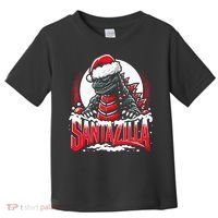 Kaiju Christmas Santazilla Japanese Monster Dinosaur Toddler T-Shirt thumb 0