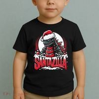 Kaiju Christmas Santazilla Japanese Monster Dinosaur Toddler T-Shirt thumb 2