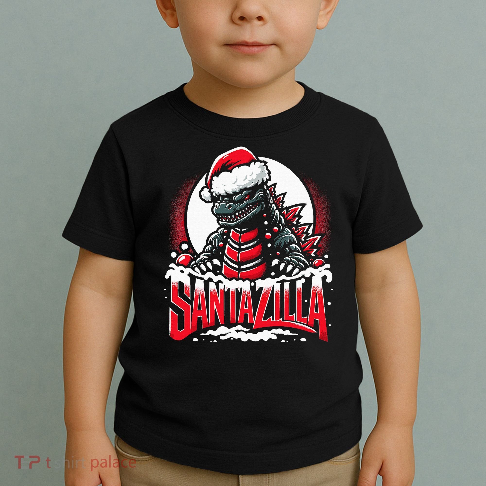 Kaiju Christmas Santazilla Japanese Monster Dinosaur Toddler T-Shirt