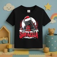 Kaiju Christmas Santazilla Japanese Monster Dinosaur Toddler T-Shirt thumb 3