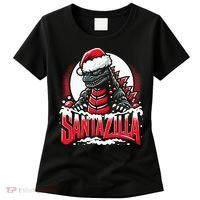 Kaiju Christmas Santazilla Japanese Monster Dinosaur Women's T-Shirt thumb 0