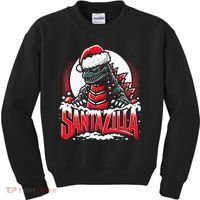 Kaiju Christmas Santazilla Japanese Monster Dinosaur Kids Sweatshirt thumb 0