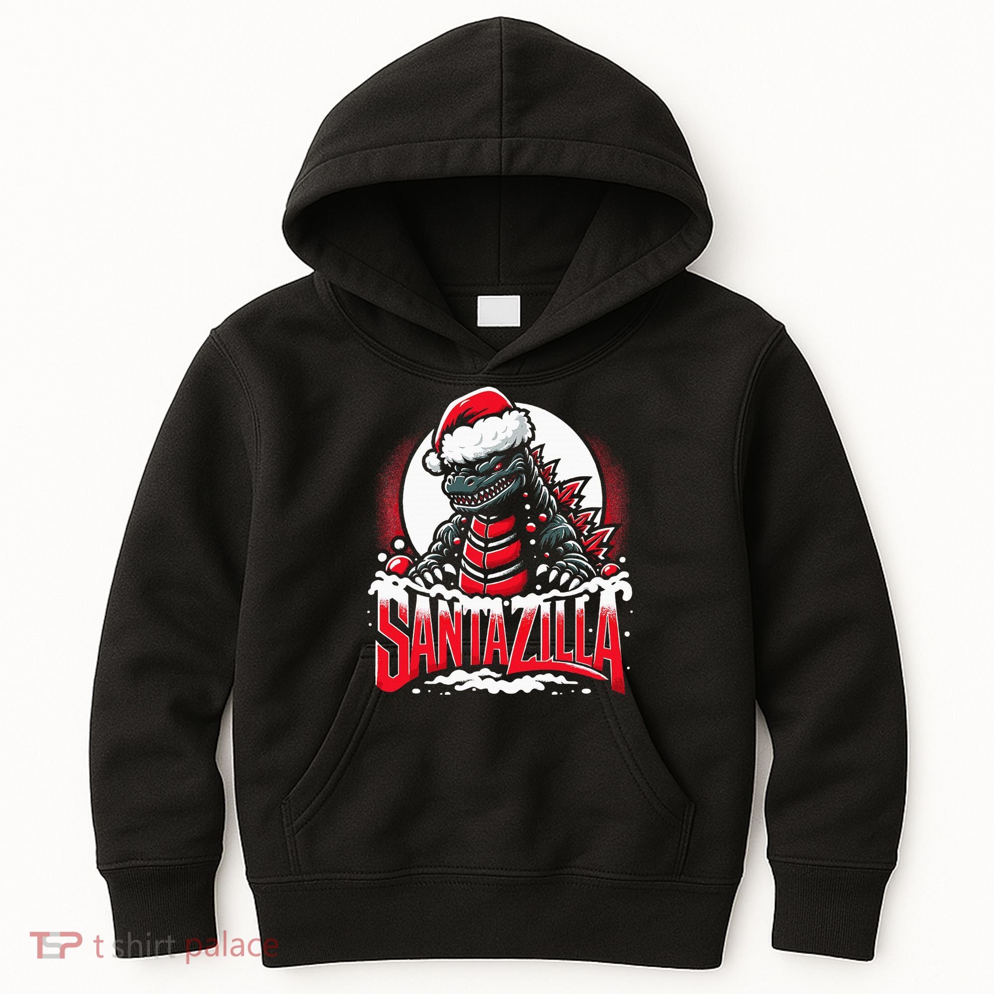 Kaiju Christmas Santazilla Japanese Monster Dinosaur Kids Hoodie