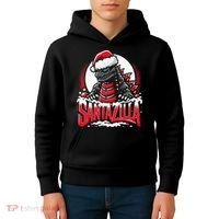 Kaiju Christmas Santazilla Japanese Monster Dinosaur Kids Hoodie thumb 4