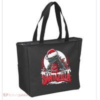 Kaiju Christmas Santazilla Japanese Monster Dinosaur Tote Bag thumb 2
