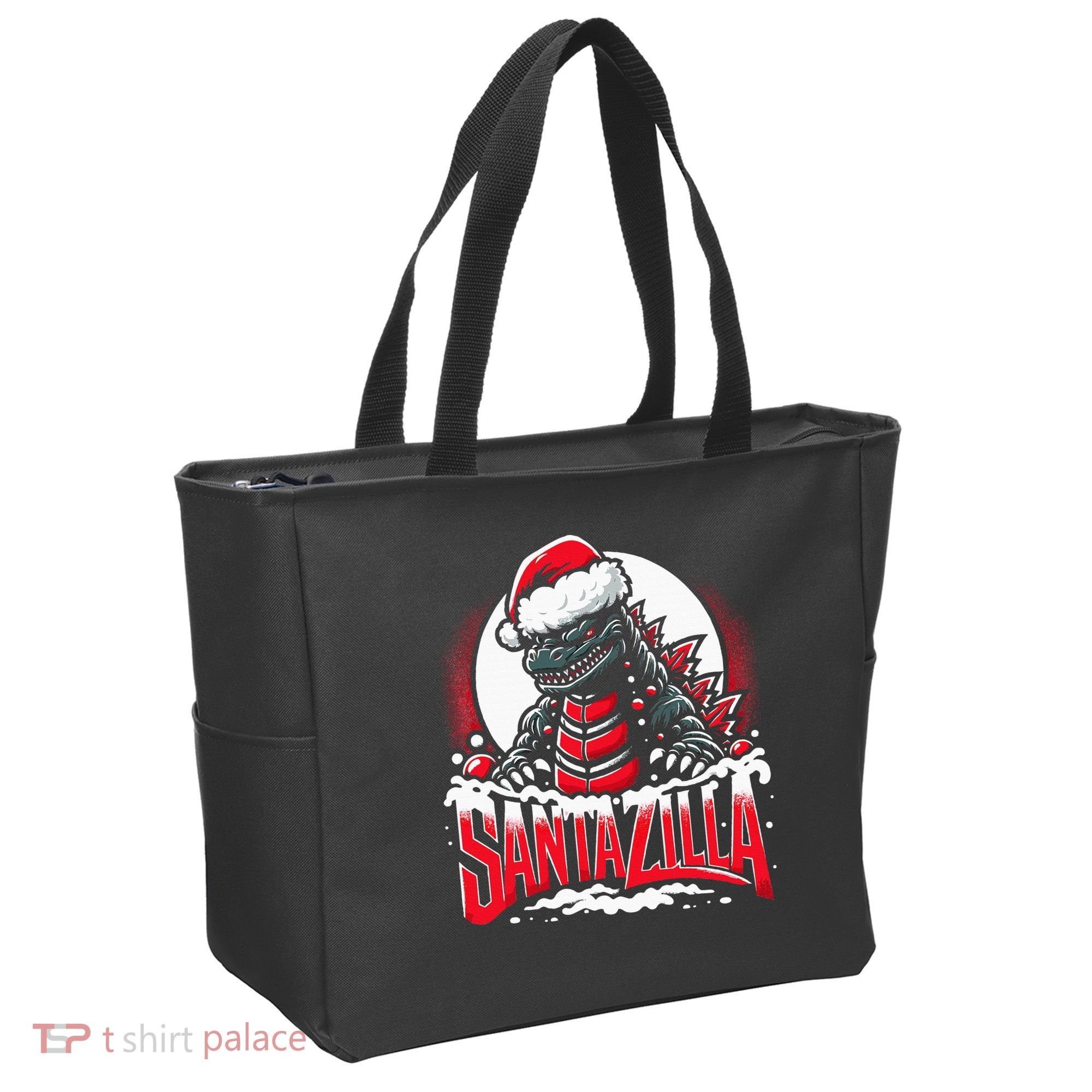 Kaiju Christmas Santazilla Japanese Monster Dinosaur Tote Bag