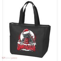 Kaiju Christmas Santazilla Japanese Monster Dinosaur Tote Bag thumb 3