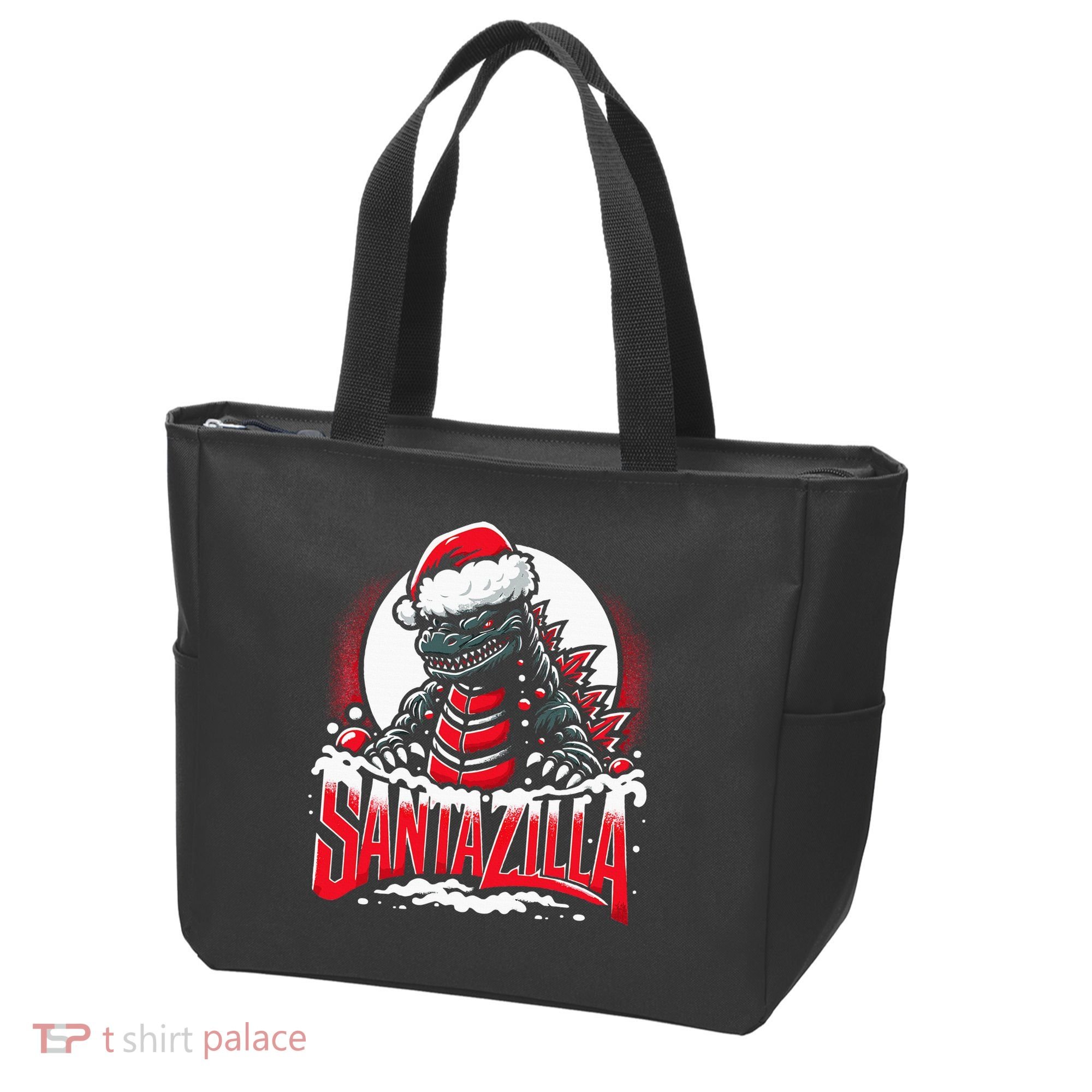 Kaiju Christmas Santazilla Japanese Monster Dinosaur Tote Bag