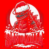Kaiju Christmas Santazilla Japanese Monster Dinosaur Santa Hat thumb 1