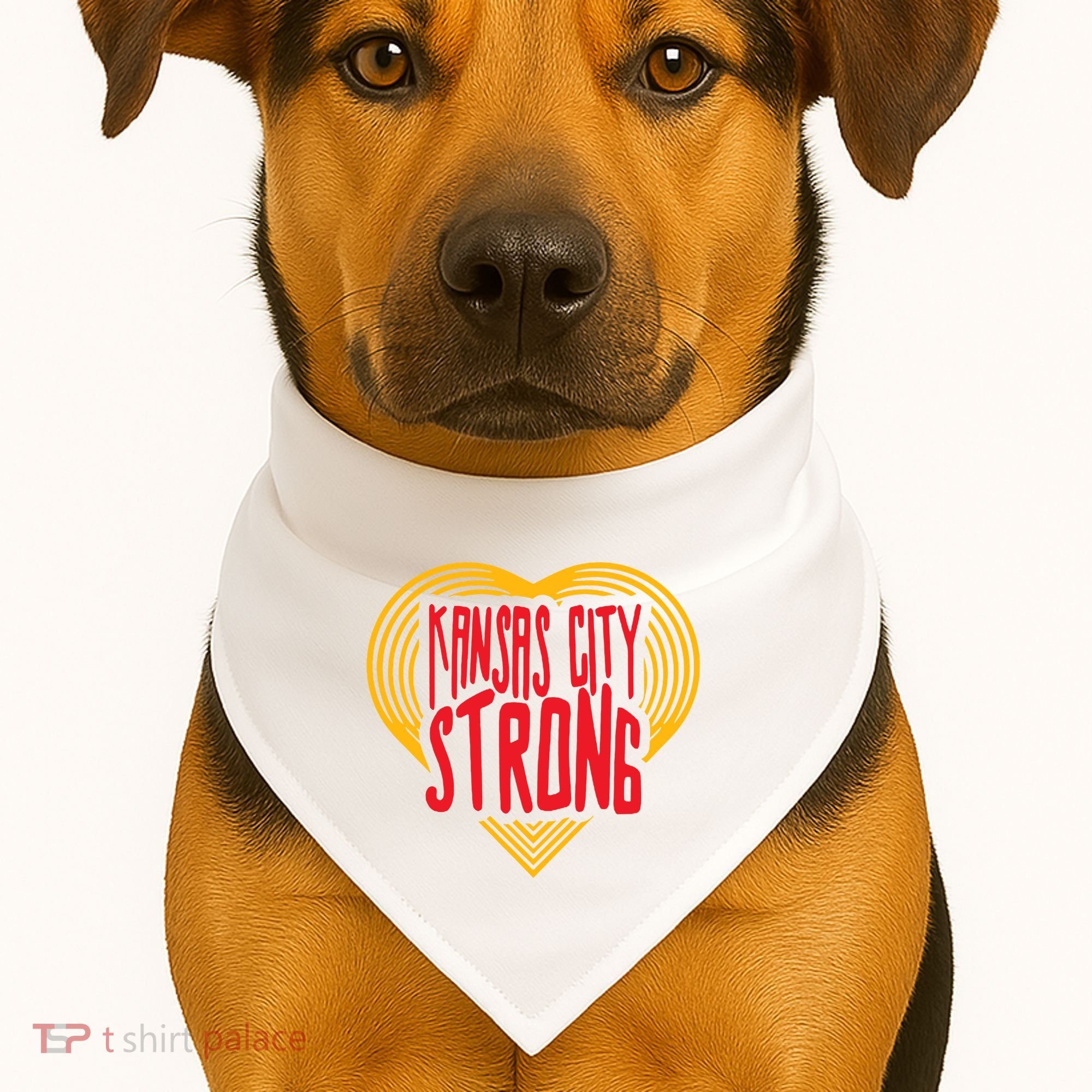 Kansas City Strong Heart USA-Made Doggie Bandana