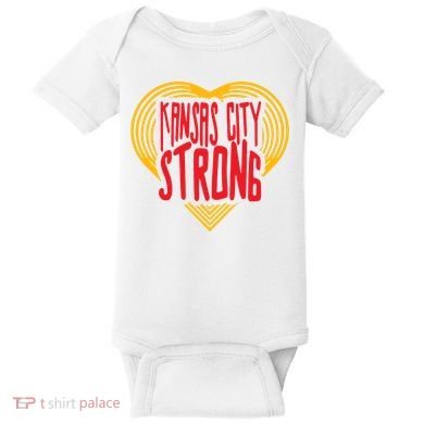 Kansas City Strong Heart Baby Bodysuit