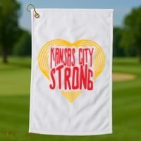 Kansas City Strong Heart Golf Towel thumb 1