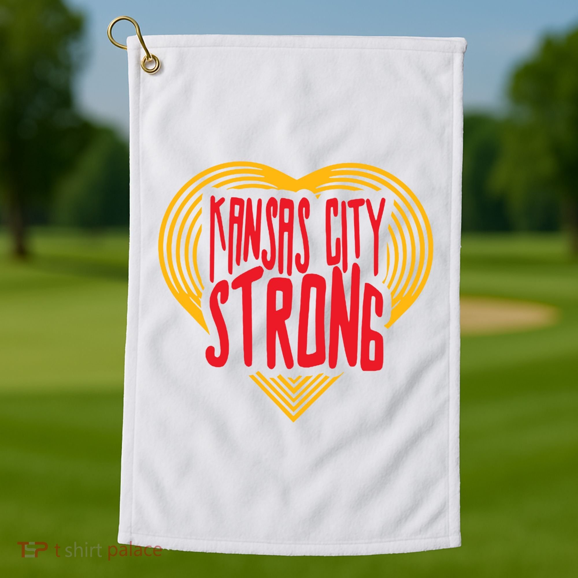 Kansas City Strong Heart Golf Towel